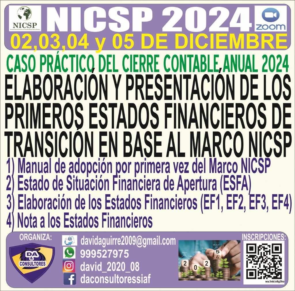 ELABORACIÓN Y PRESENTACIÓN DE LOS PRIMEROS ESTADOS FINANCIEROS DE TRANSICIÓN EN BASE AL MARCO NICSP